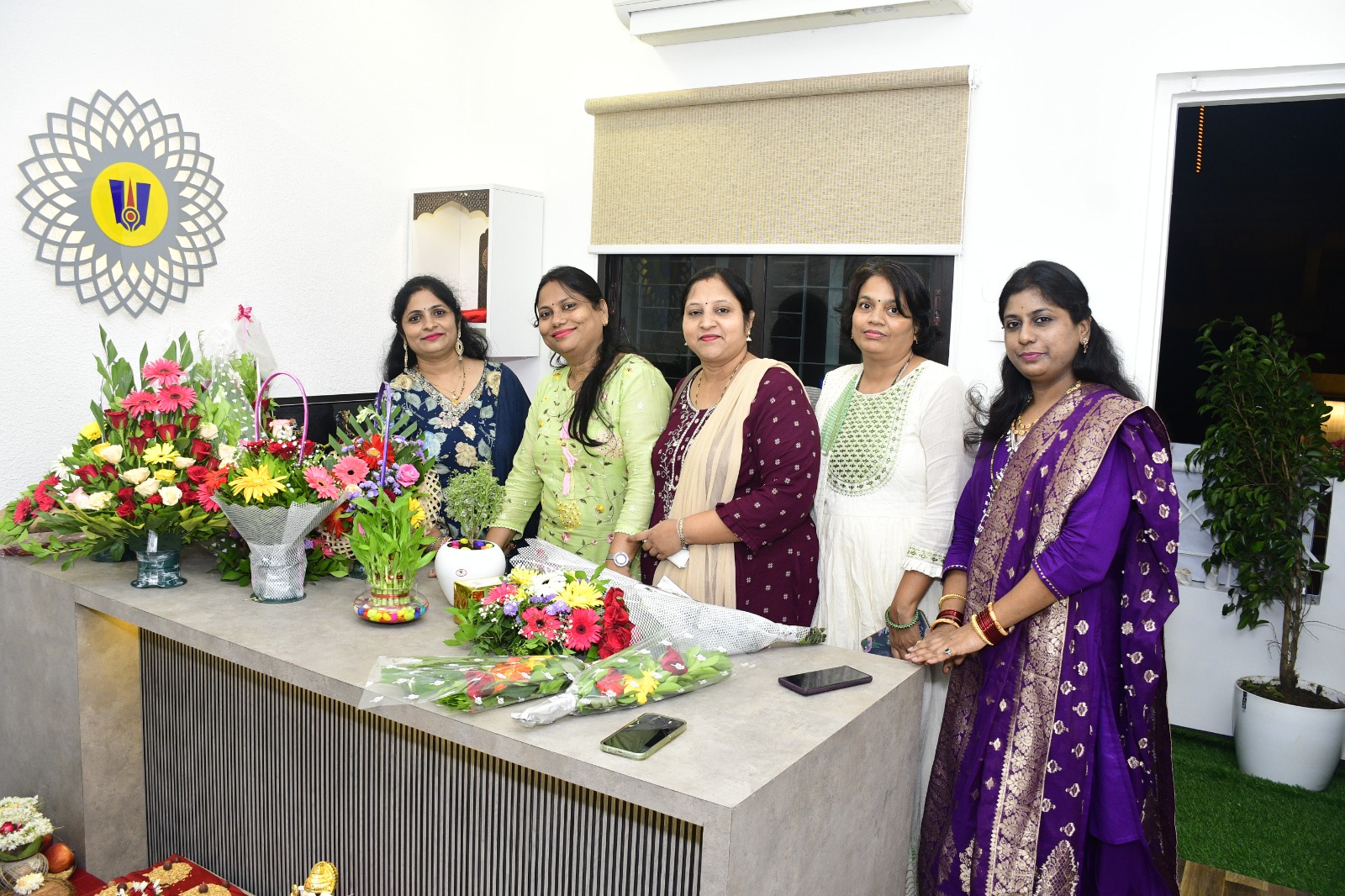 Women team members of Tirumauli Developers at office reception